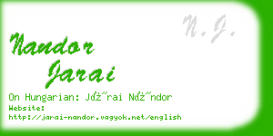 nandor jarai business card